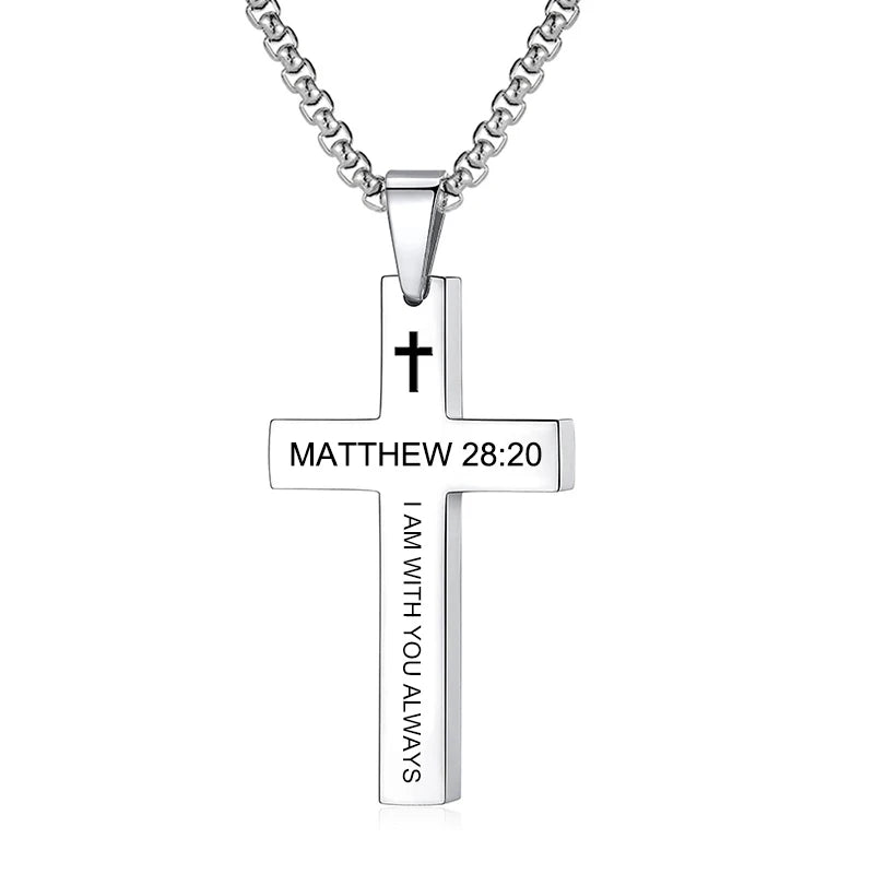 Philippians 4:13 Cross Necklace 