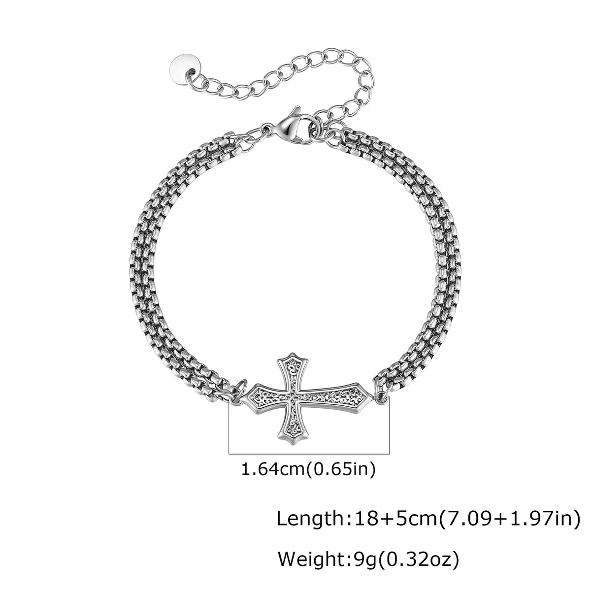 Men's Stainless Steel Multi-Layer Cross Bracelet