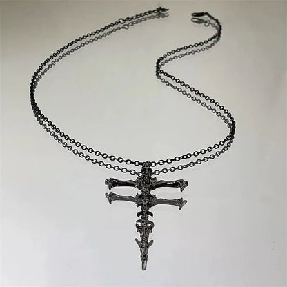Ornate Gothic Cross Pendant Necklace