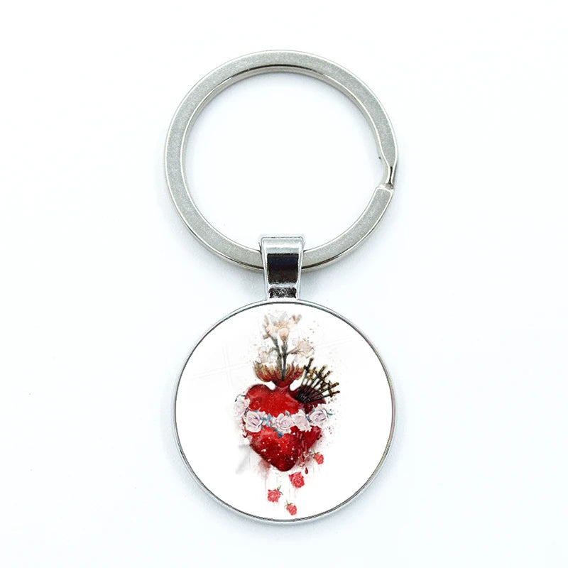 Sacred Hearts Medallion Keyring