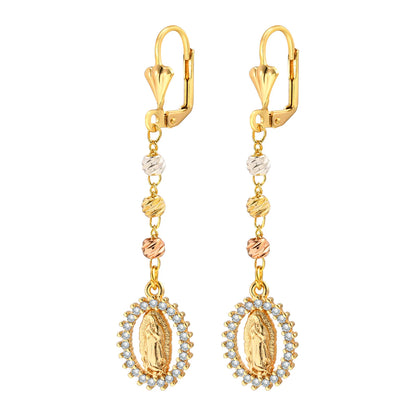 Brincos de zircônia da Virgem Maria para mulheres
