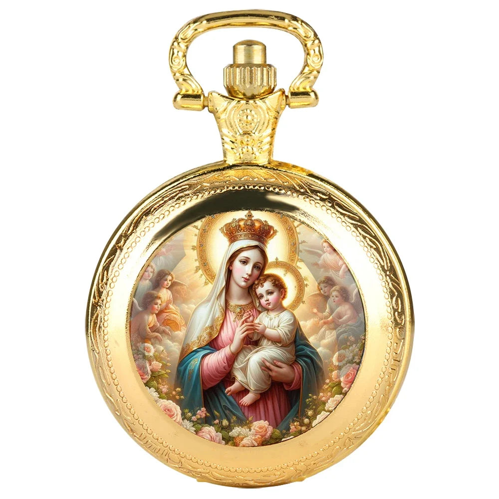 Virgin Mary and Child Pocket Watch