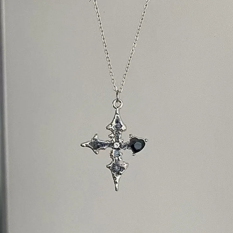Ornate Gothic Cross Pendant Necklace