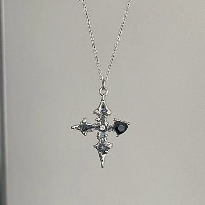 Ornate Gothic Cross Pendant Necklace