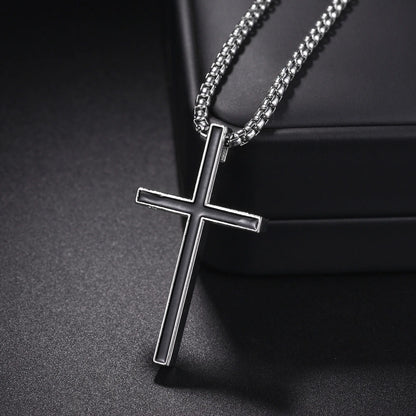 Halskette mit christlichem Kreuzanhänger aus Edelstahl
