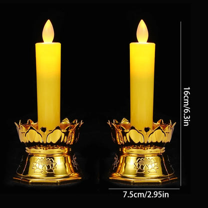 LED Taper Candle Set with Holder