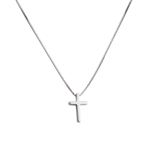 Sterling Silver Cross Necklace – Delicate Christian Pendant