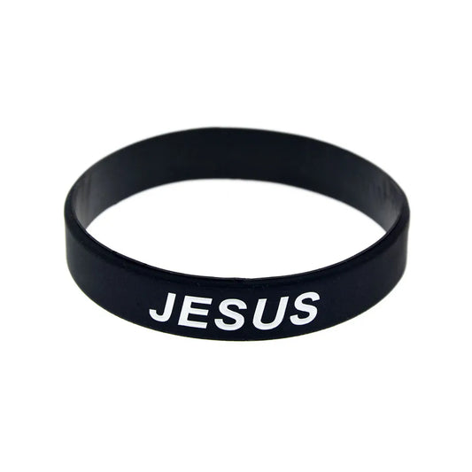Pulseira de silicone Jesus Cross Faith e Love