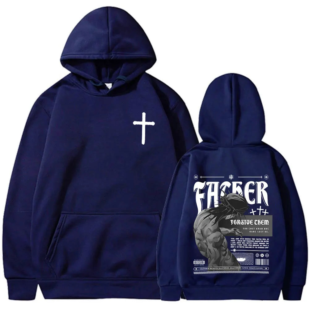Forgive Them Father Bible Verse Fleece Hoodie for Men and Women