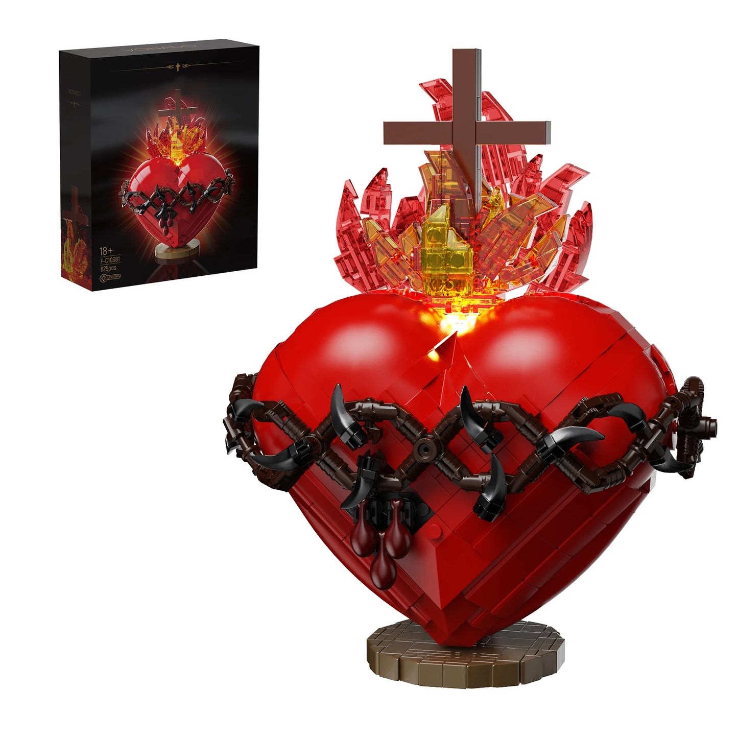 Jesus Cross Heart Building Blocks – 625pcs