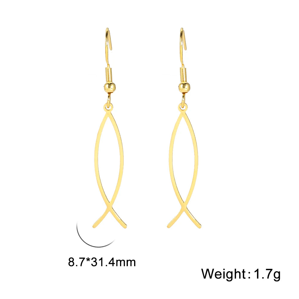 Jesus Fish Religious Earrings