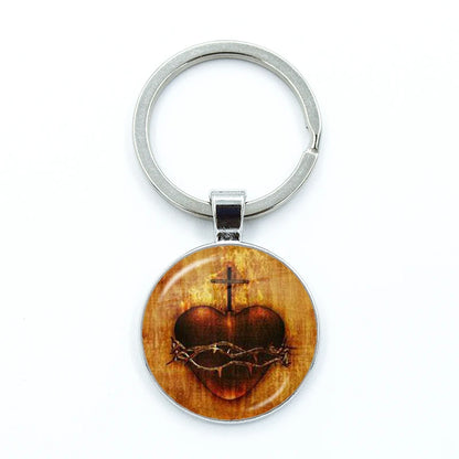 Sacred Hearts Medallion Keyring