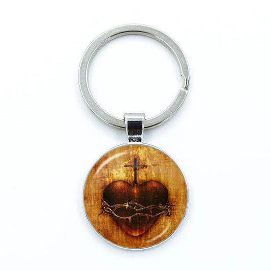 Sacred Hearts Medallion Keyring