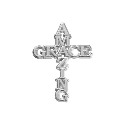 Broche de fe cristiana en cuatro diseños color plata
