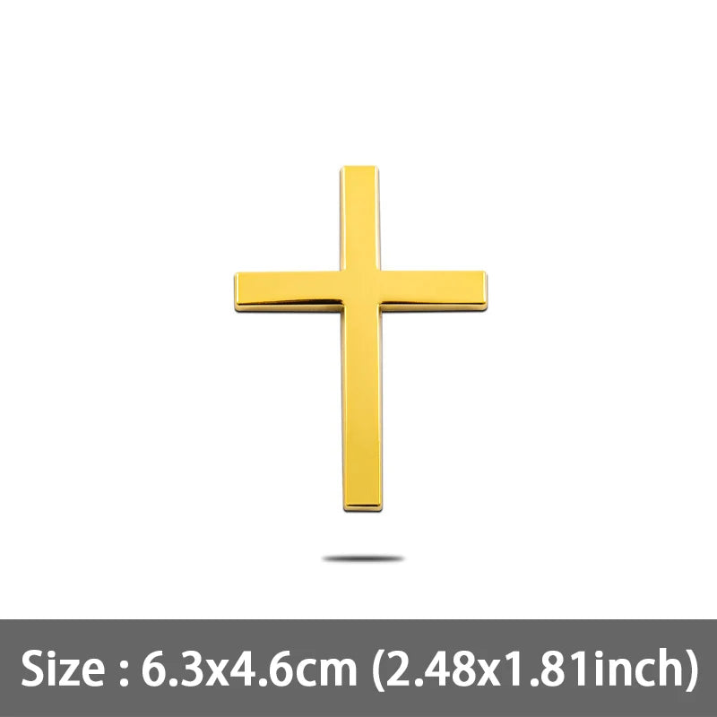 Emblema de caminhão traseiro de metal com cruz cristã