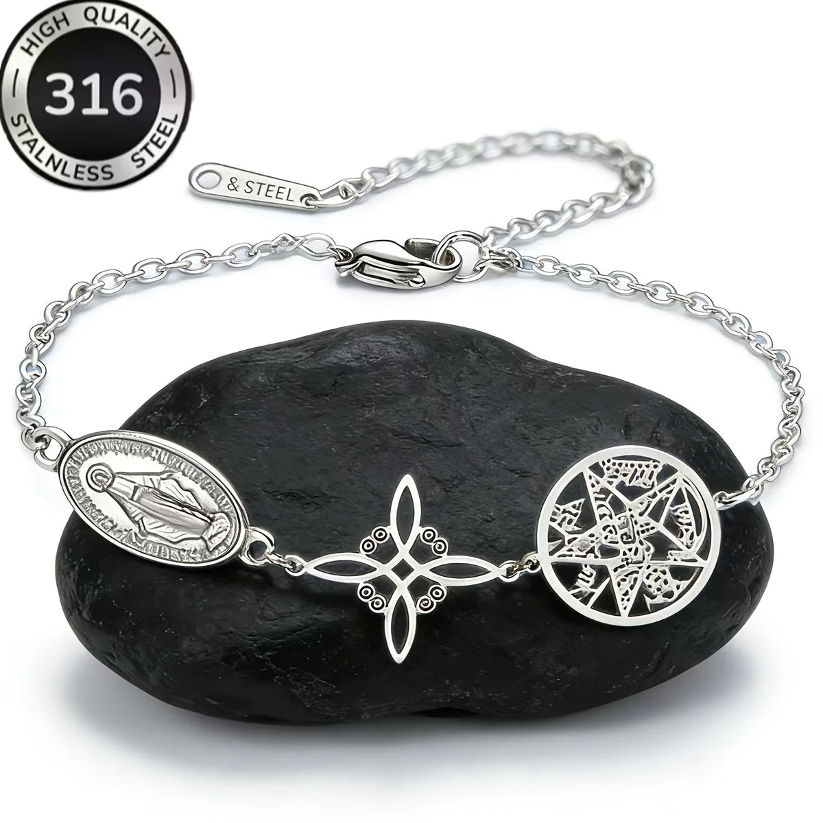 Catholic Virgin Mary Stainless Steel Bracelet