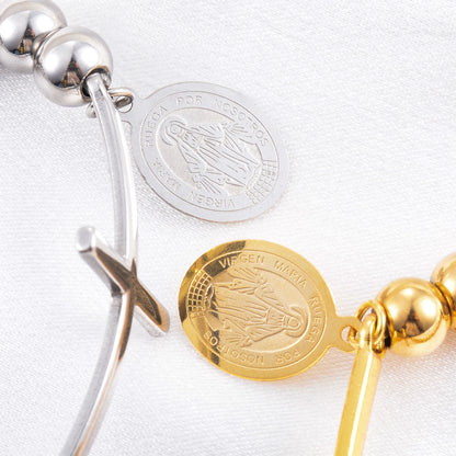 Pulseira de corrente com pingente cruzado para mulheres