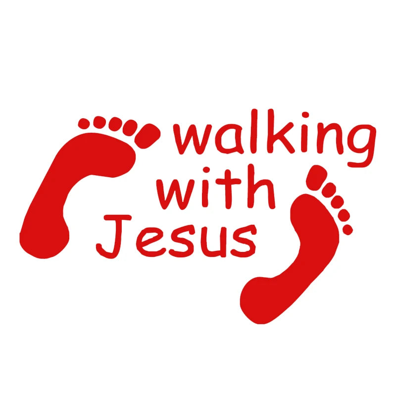 Walking With Jesus Car Sticker 