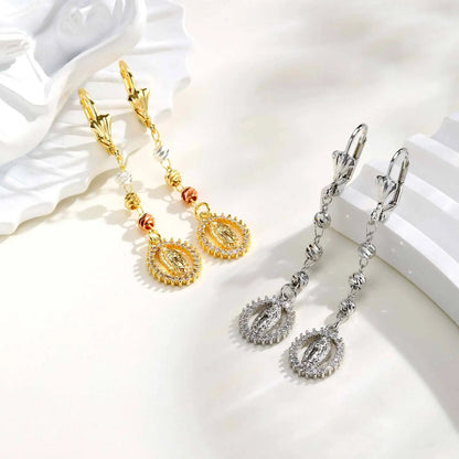 Brincos de zircônia da Virgem Maria para mulheres