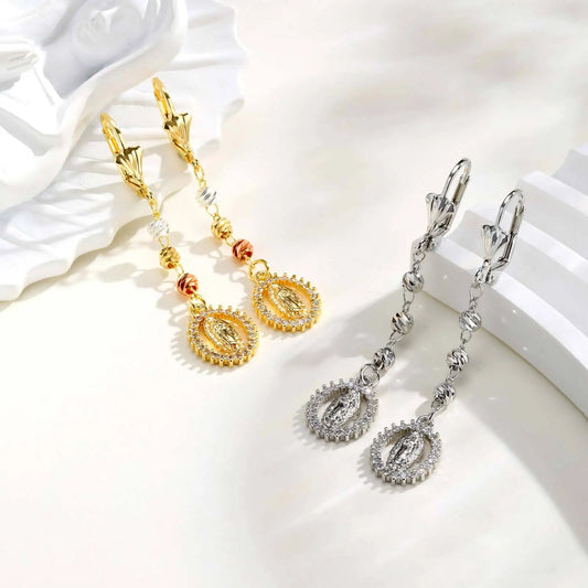 Virgin Mary Zirconia Earrings for Women