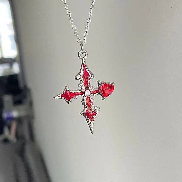 Ornate Gothic Cross Pendant Necklace