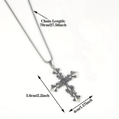 1. Collana di alta qualità con croce in acciaio al titanio, anti-scolorimento, catena con ciondolo hip-hop da uomo, imponente e alla moda, nuovo modello elegante da uomo e donna