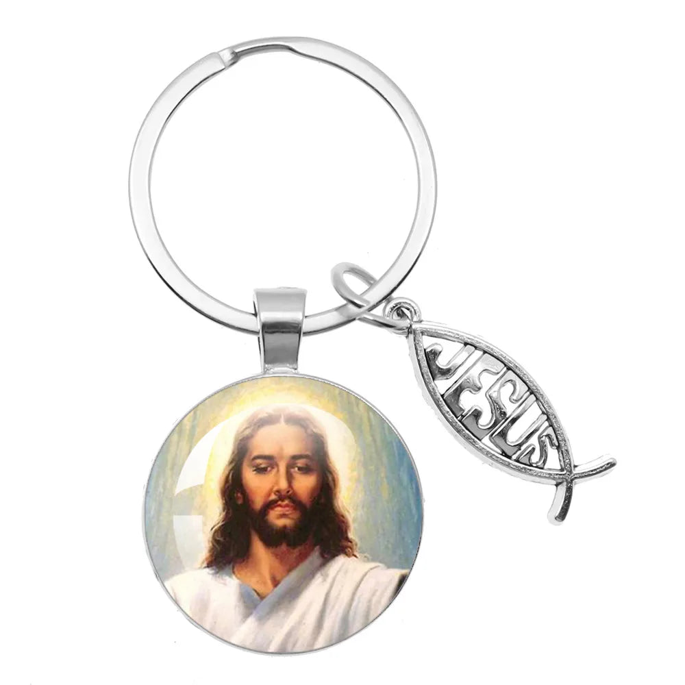 Jesus Medallion Keyring