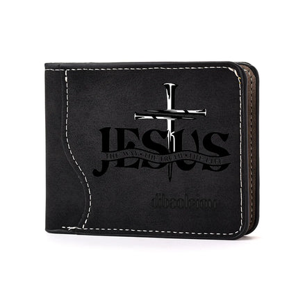 Christliches Portemonnaie – Jesus-Kreuz-Aufdruck & Kartenfächer
