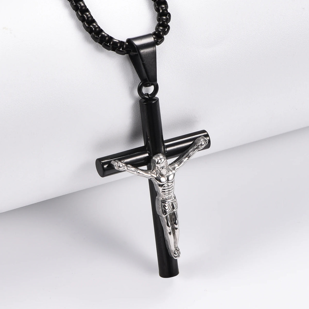 Stainless Steel Crucifix Necklace with 50 cm Chain