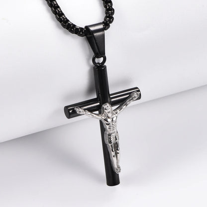 Stainless Steel Crucifix Necklace with 50 cm Chain