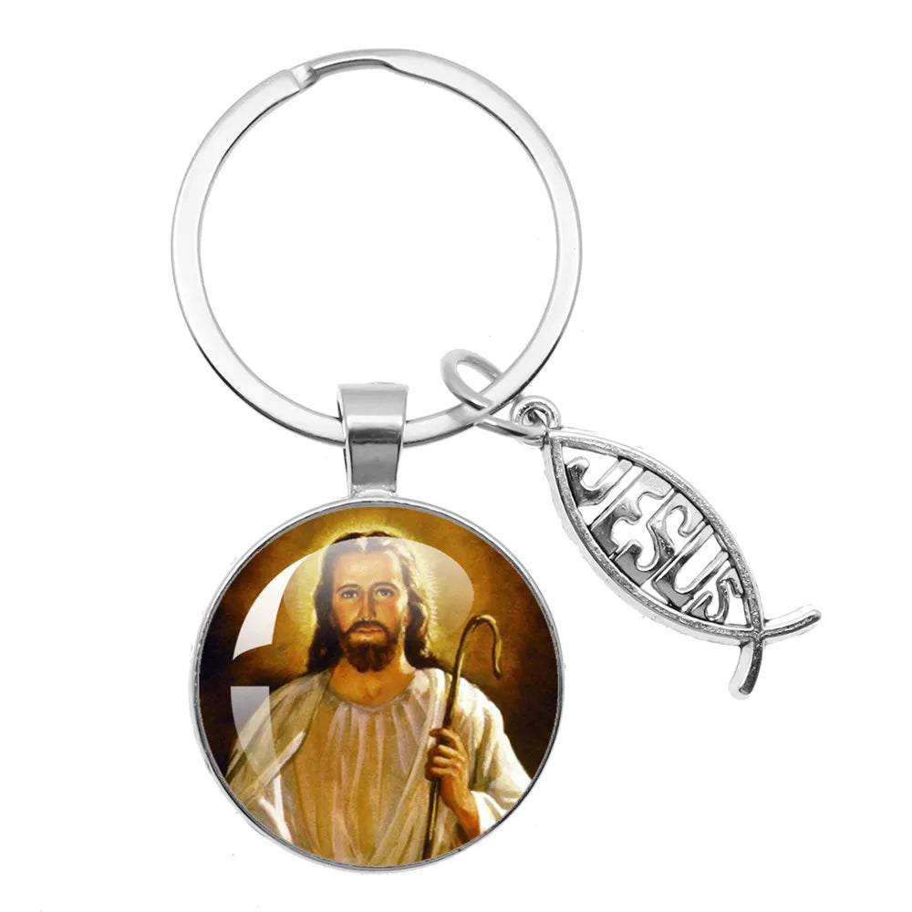 Jesus Medallion Keyring