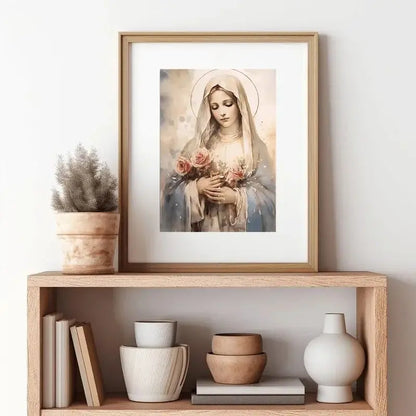 Vintage Virgin Mary Wall Art Poster 