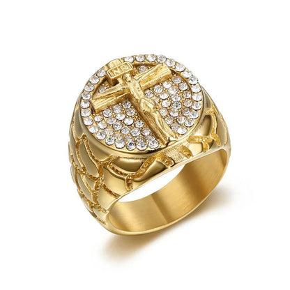 Gold-Tone Crucifix Ring Collection