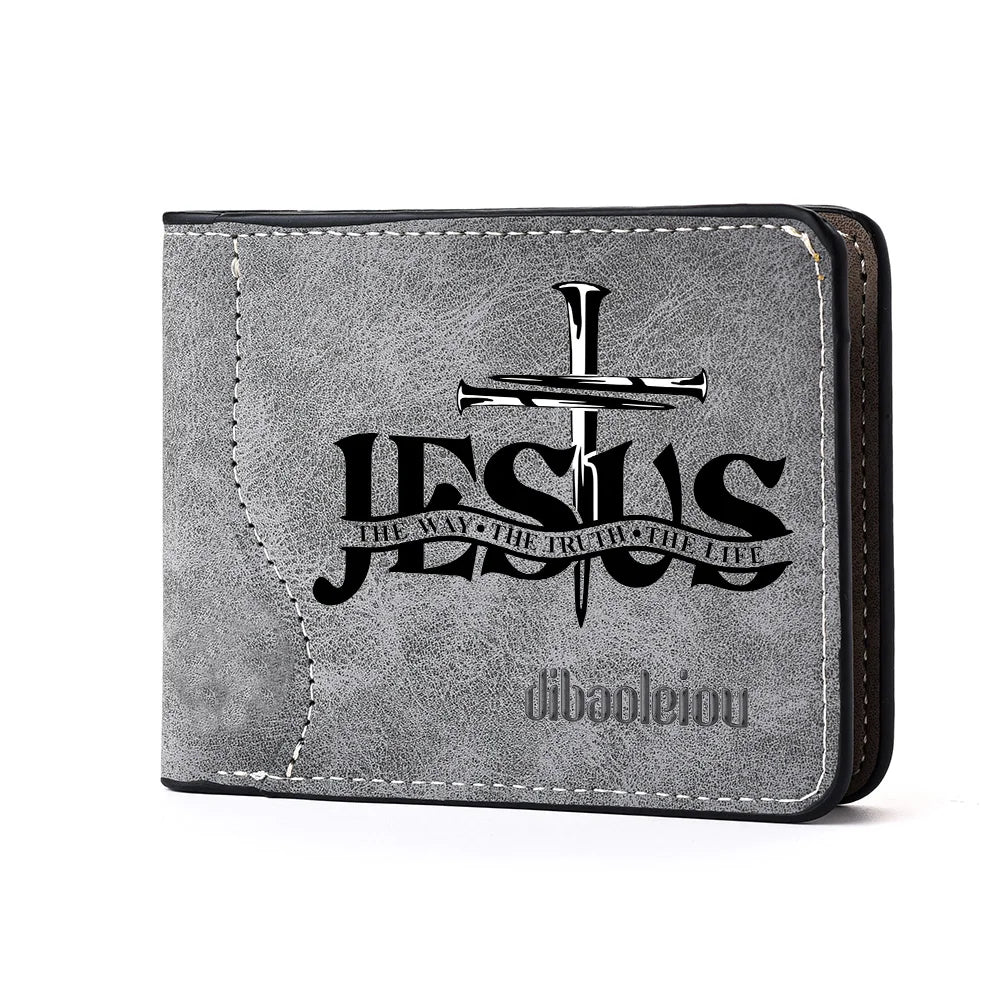 Christliches Portemonnaie – Jesus-Kreuz-Aufdruck & Kartenfächer