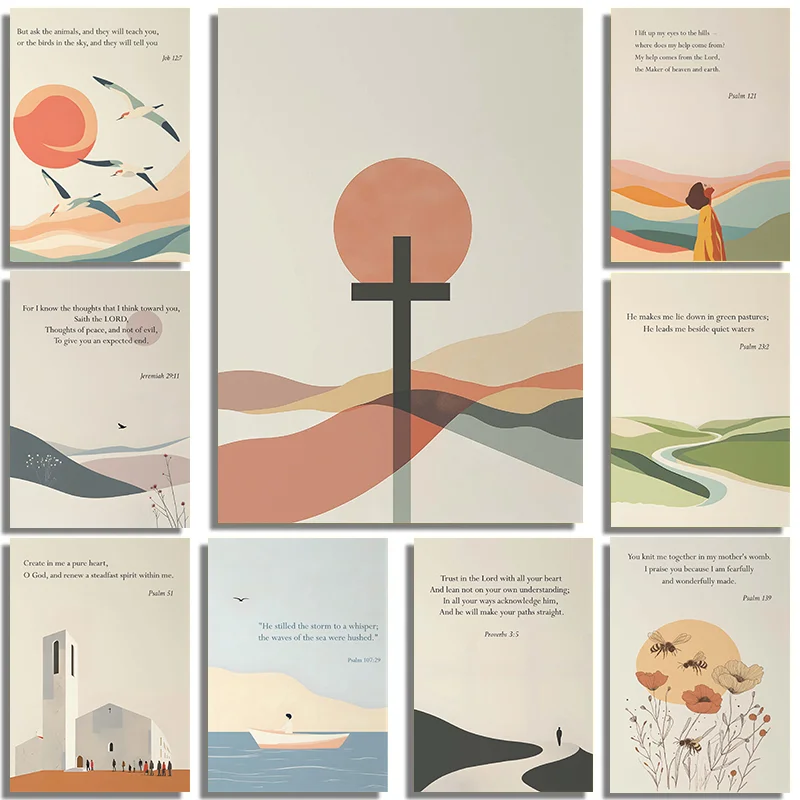 Christian Bible Verse Wall Art Decor 