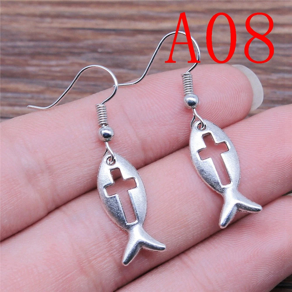 Multi-Style Christian Symbol Drop Earring
