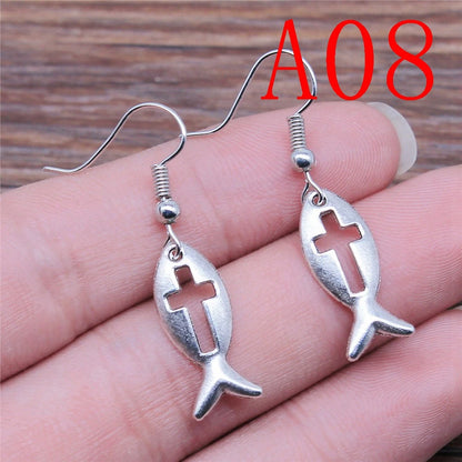 Multi-Style Christian Symbol Drop Earring