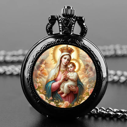 Virgin Mary and Child Pocket Watch