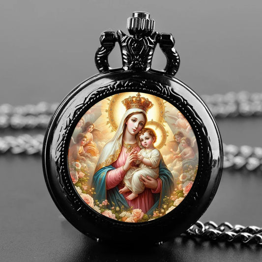 Virgin Mary and Child Pocket Watch