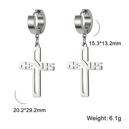 Jesus Name Cross Earrings
