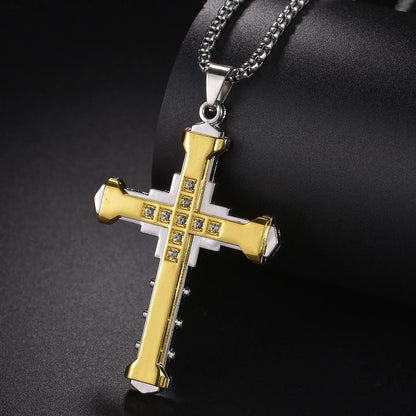 Halskette mit christlichem Kreuzanhänger aus Edelstahl