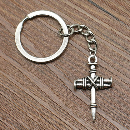 Christian Cross Medallion Keyring