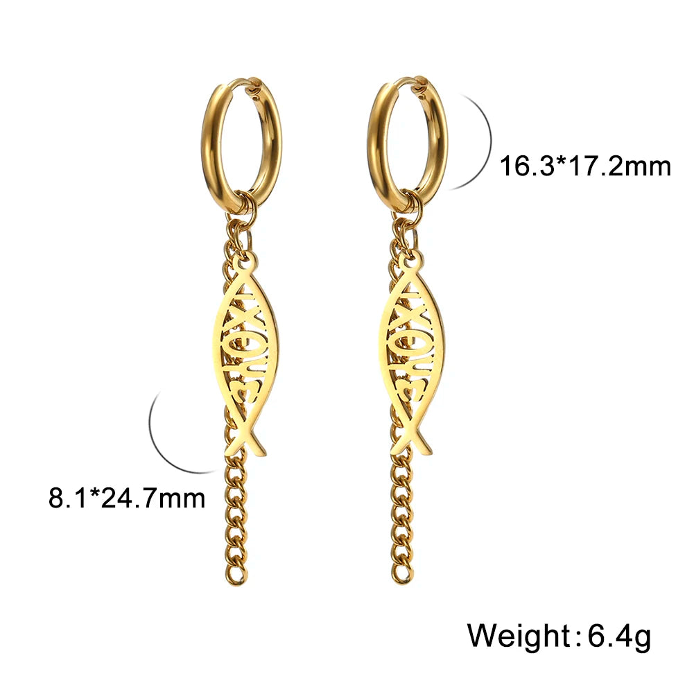 Christian Symbol Earring 