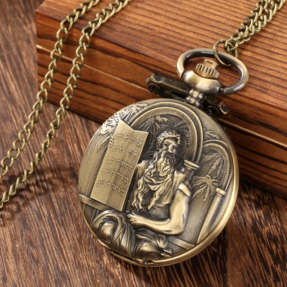 Moses Ten Commandments Pocket Watch