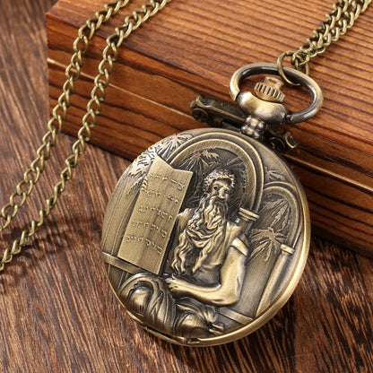 Moses Ten Commandments Pocket Watch