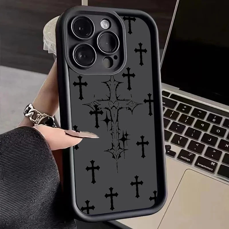 Capa para iPhone com estampa de cruz cristã