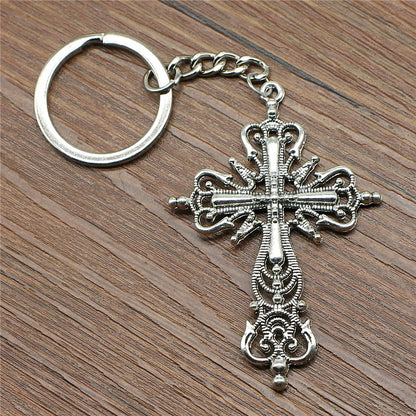 Christian Cross Medallion Keyring