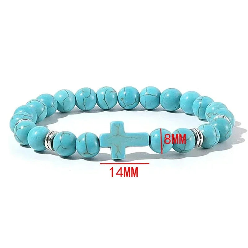 Prayer Men Natural Wood Cross Bracelets 