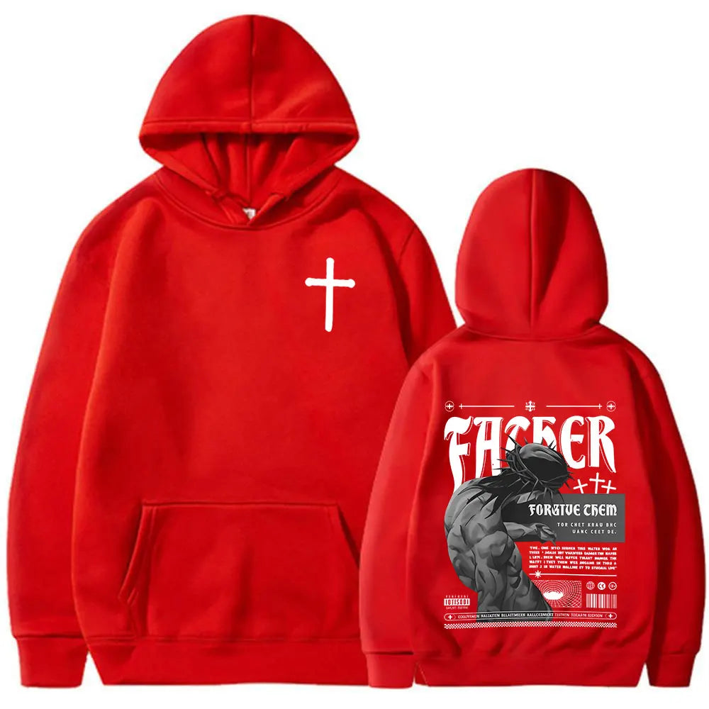 Forgive Them Father Bible Verse Fleece Hoodie for Men and Women