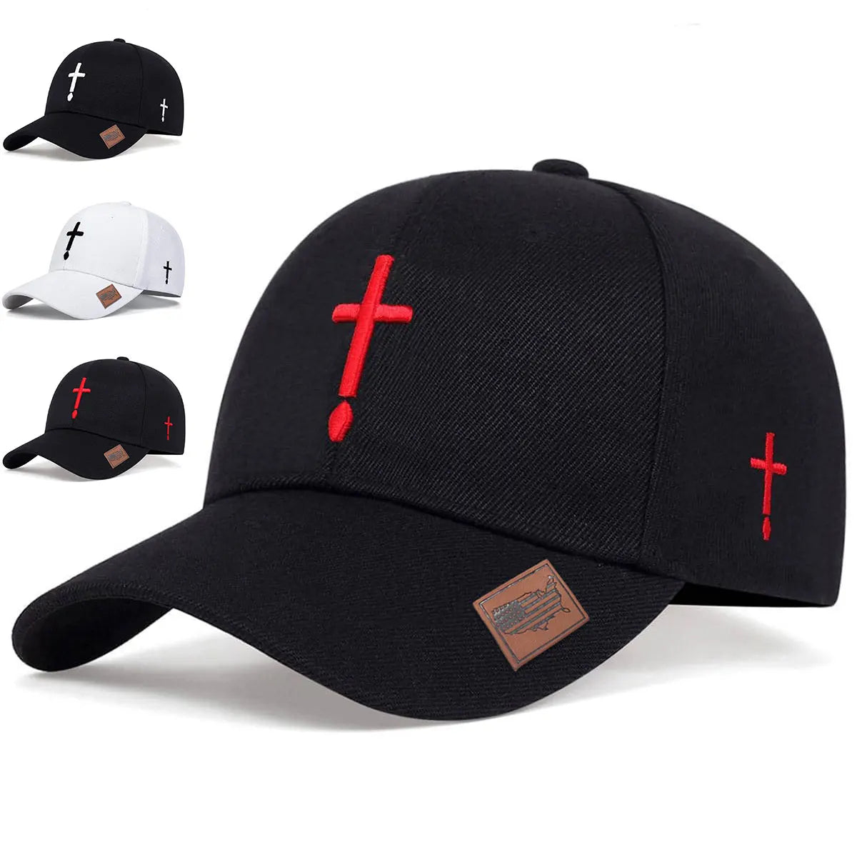 Embroidered Cross Baseball Cap